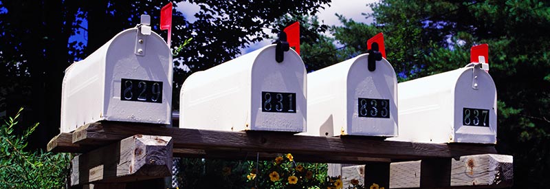 postal mailboxes along the road