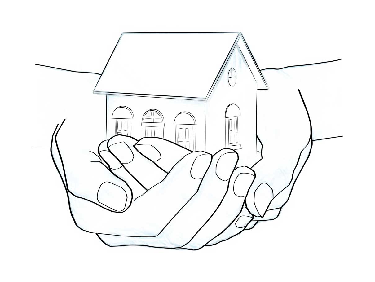 hands holding a home