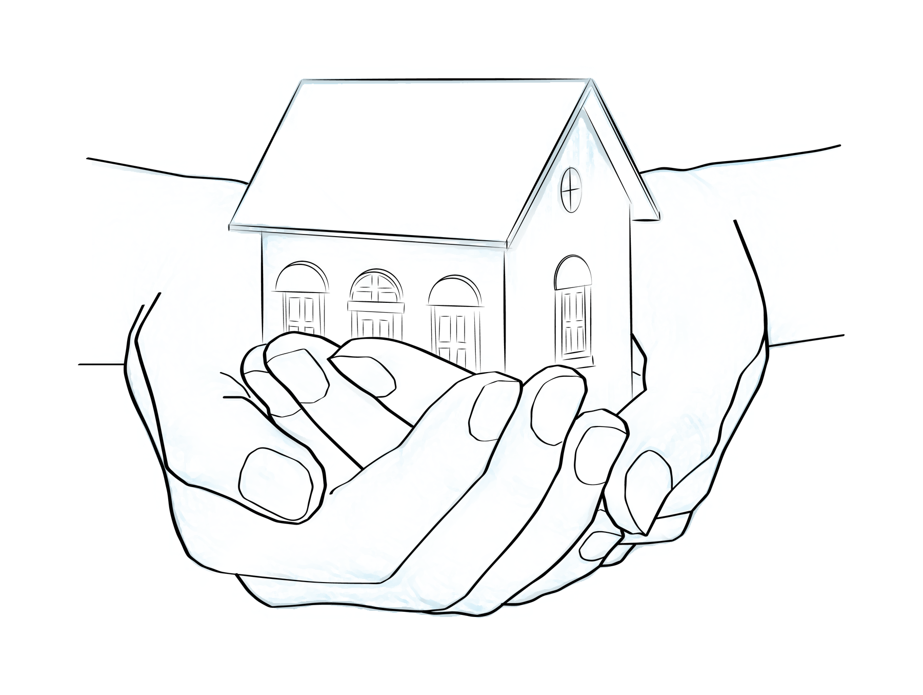 hands holding a home
